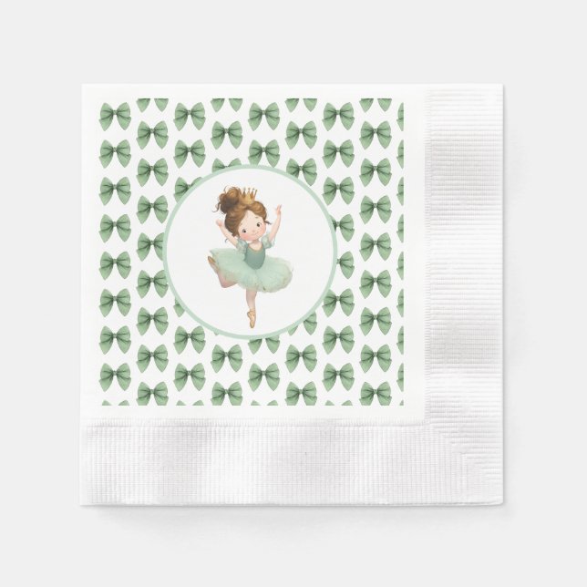 Guardanapo De Papel Mint Green Little Princess Ball Paper Napkin (Frente)