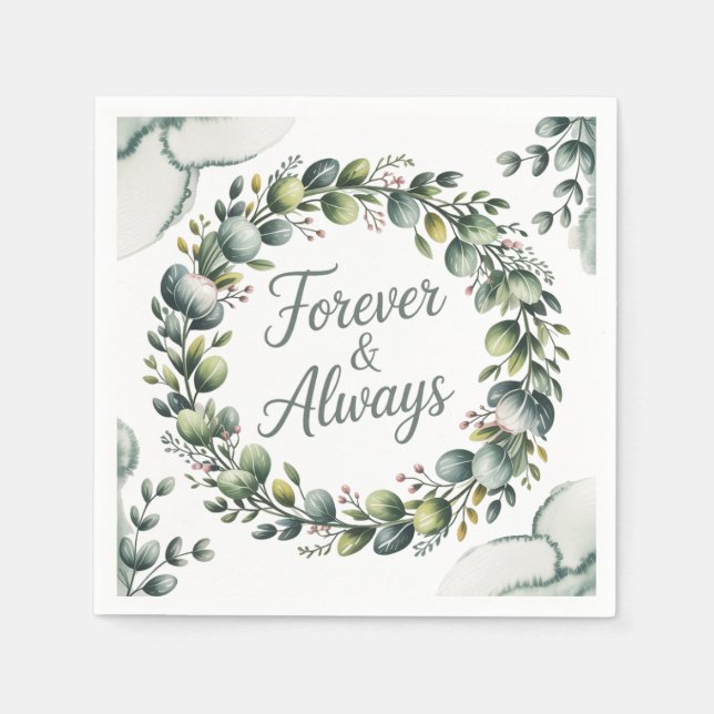 Guardanapo De Papel Mint Green & Sage Green Eucalyptus (Frente)