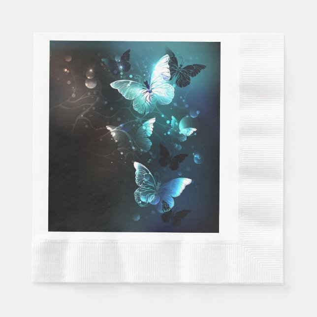 Guardanapo De Papel Mint Night Butterflies (Frente)