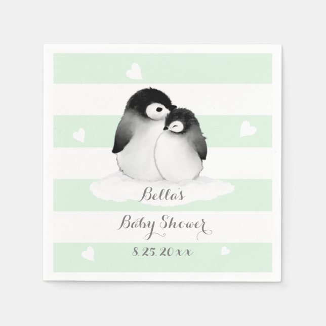 Guardanapo De Papel Mint Penguin Paper Napkins (Frente)