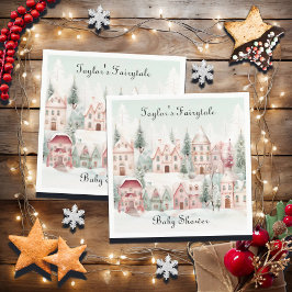 Guardanapo De Papel Mint Pink Watercolor Chá de fraldas Fairytalle de 