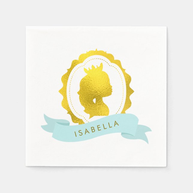 Guardanapo De Papel Mint Princess Cameo Birthday (Frente)