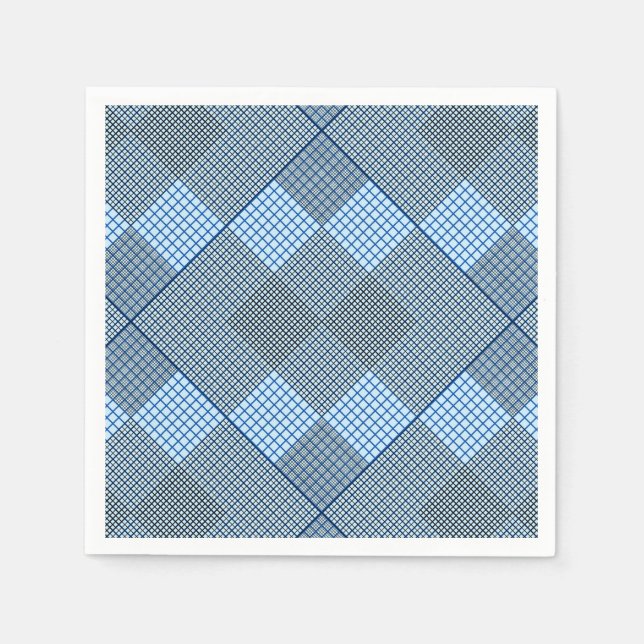 Guardanapo De Papel Minúsculo com verificação de 2 tons 04A azul BG (Frente)