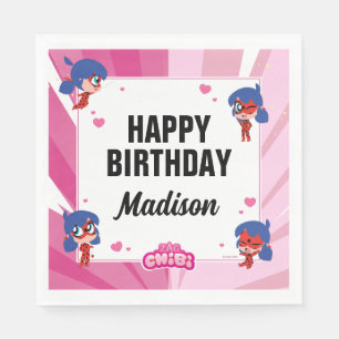 Guardanapo De Papel Miraculoso Ladybug Chibi Birthday