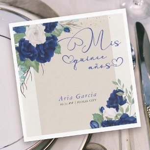 Guardanapo De Papel Mis Quince Anos Royal Blue Quinceanera