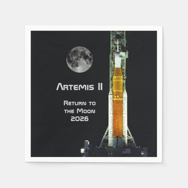 Guardanapo De Papel Missão da Artemis II à Lua (Frente)