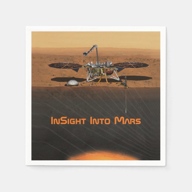 Guardanapo De Papel Missão Lander InSight Mars (Frente)
