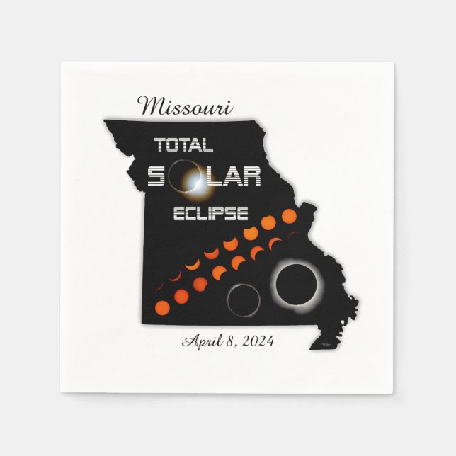 Guardanapo De Papel Missouri Solar Eclipse Paper Napkin (Frente)