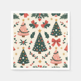 Guardanapo De Papel Mistletoe de Natal Vintage e Arcos de Férias
