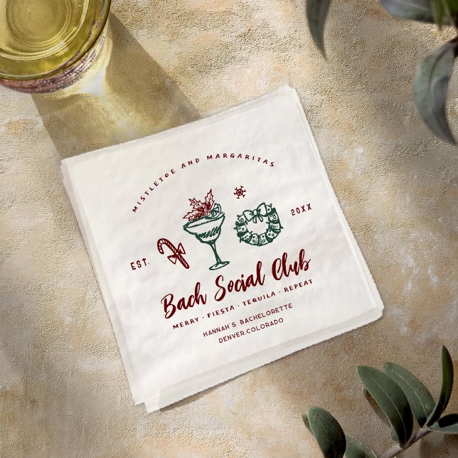 Guardanapo De Papel Mistletoe e Margaritas | A Garota Solteira no Nata (Criador carregado)