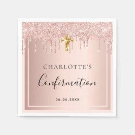 Guardanapo De Papel Moça de nome dourado de rosa de emboscada de confi