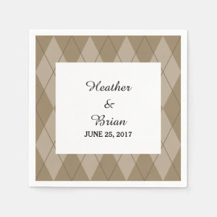 Guardanapo De Papel Mocha Argyle Paper Napkins