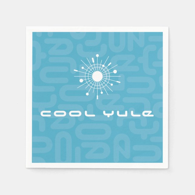 Guardanapo De Papel MOD de Floco de Neve Moderno do Meio século Atomic (Frente)