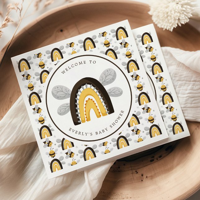 Guardanapo De Papel Mod Rainbow Bumblebee Chá de fraldas (Criador carregado)