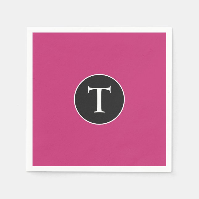 Guardanapo De Papel Mod Rosa e White Inital (Frente)