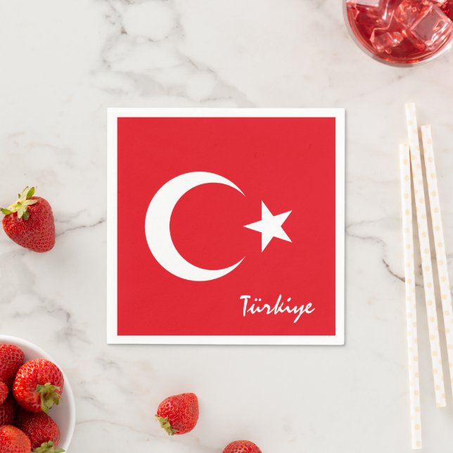 Guardanapo De Papel Moda de festa da bandeira da Turquia e turca /torc (Insitu)