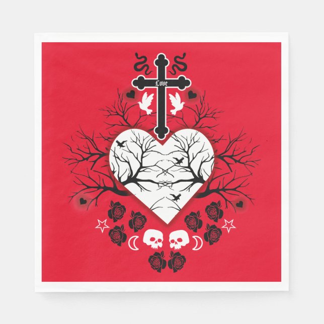 Guardanapo De Papel Moda Pós-Punk Gótica (Frente)