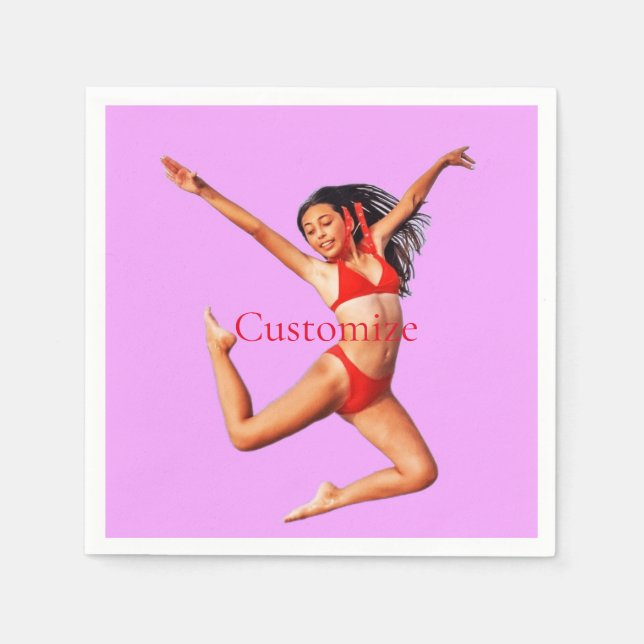 Guardanapo De Papel Modelo Bikini Dançando Thunder_Cove (Frente)