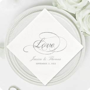 Guardanapo De Papel Modelo chique da recepção de casamento da folha