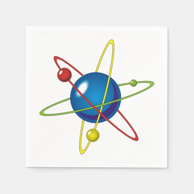 Guardanapo De Papel Modelo Colorido do Átomo (Frente)