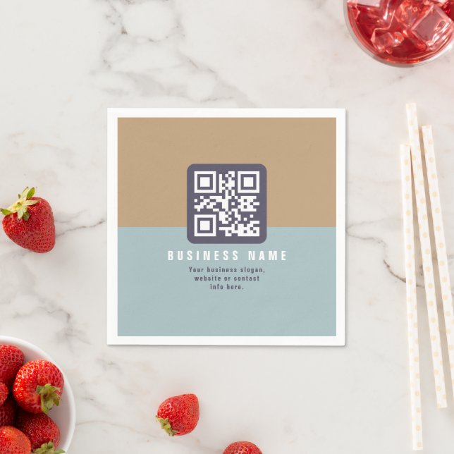 Guardanapo De Papel Modelo de código QR moderno editável | Cores suave (Insitu)