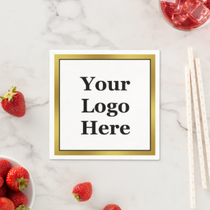 Guardanapo De Papel Modelo de logotipo Dourado branco Elegante