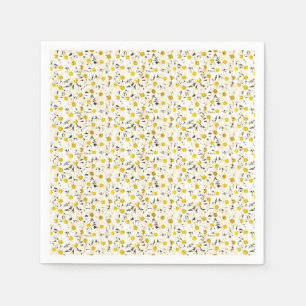 Guardanapo De Papel Modelo de Margaridas Moderno Elegante Amarelo Bran