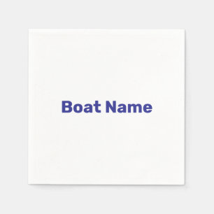 Guardanapo De Papel Modelo de texto branco e azul para nome de barco