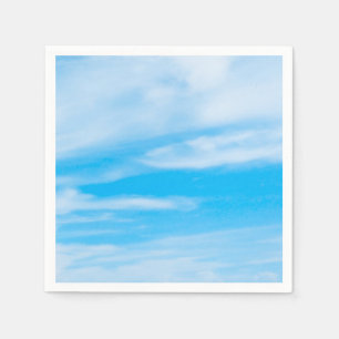 Guardanapo De Papel Modelo Elegante Céu Azul Nuvens Brancas Moderno
