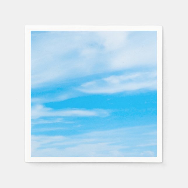 Guardanapo De Papel Modelo Elegante Céu Azul Nuvens Brancas Moderno (Frente)