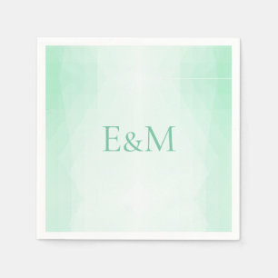 Guardanapo De Papel Modelo Moderno Elegante Verde Menta Monogramado