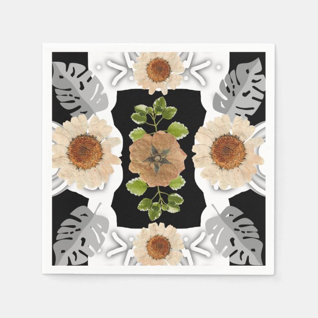 Guardanapo De Papel modern abstract floral art (Frente)