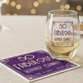 Guardanapo De Papel Modern Art Deco 50 and Fabulous Birthday