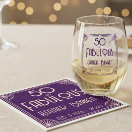 Guardanapo De Papel Modern Art Deco 50 and Fabulous Birthday