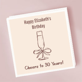 Guardanapo De Papel Modern Beige Saúde aos 30 anos Aniversário Napkins