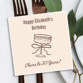 Guardanapo De Papel Modern Beige Saúde aos 30 anos Aniversário Napkins