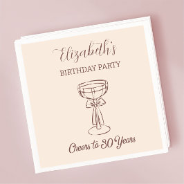 Guardanapo De Papel Modern Beige Saúde aos 30 anos Aniversário Napkins