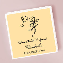 Guardanapo De Papel Modern Beige Saúde aos 30 anos Aniversário Napkins