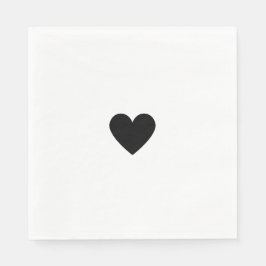 Guardanapo De Papel Modern Black and White Heart