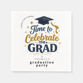 Guardanapo De Papel Modern Black & Gold Graduation Party Paper Napkins
