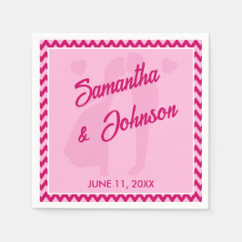 Guardanapo De Papel Modern Blush Pink Chevron Stripe Wedding