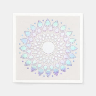 Guardanapo De Papel Modern Boho Blue Floral Lotus Mandala