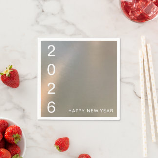 Guardanapo De Papel Modern Brushed Metal Custom Happy New Year Party