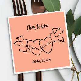 Guardanapo De Papel Modern Cheer to Love Personalised Wedkins
