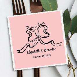 Guardanapo De Papel Modern Cheer to Love Personalised Wedkins
