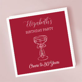 Guardanapo De Papel Modern Cherry Cheers to 30 anos Aniversário Napkin