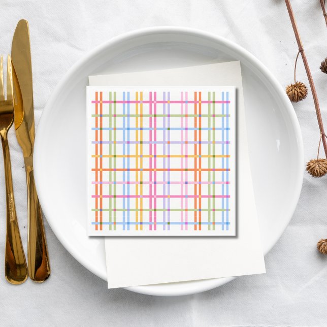 Guardanapo De Papel Modern Colorful Plaid Baby Shower Theme (Criador carregado)