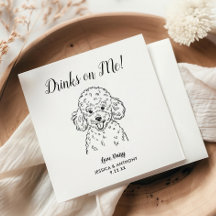 Modern Dog Wedding Cocktail Napkins