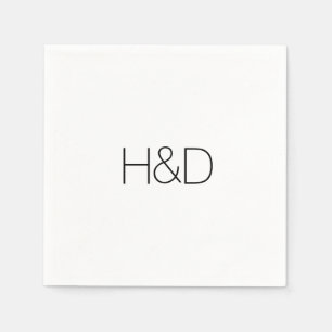 Guardanapo De Papel Modern Elegant Monogram Wedding Simple
