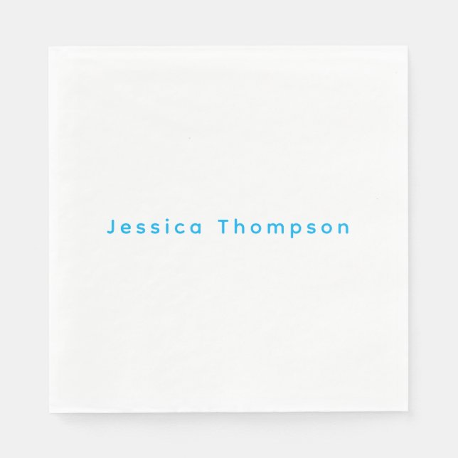 Guardanapo De Papel Modern Elegant Plain Simple Professional Name (Frente)